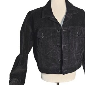 G-Star Raw Cropped Oversized Boxy Black Corduroy Jacket Medium